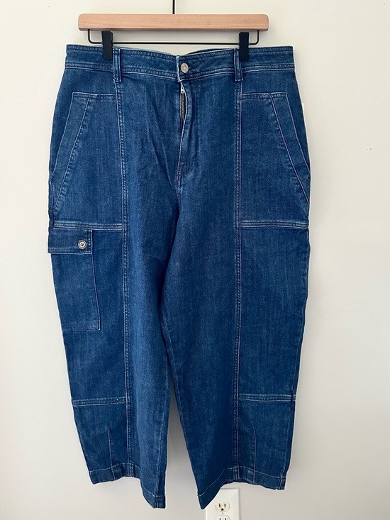 Pilcro Denim - Pilcro for Anthropologie Dark Wash Carpenter Barrel Leg Jeans SZ 33 New with Tag